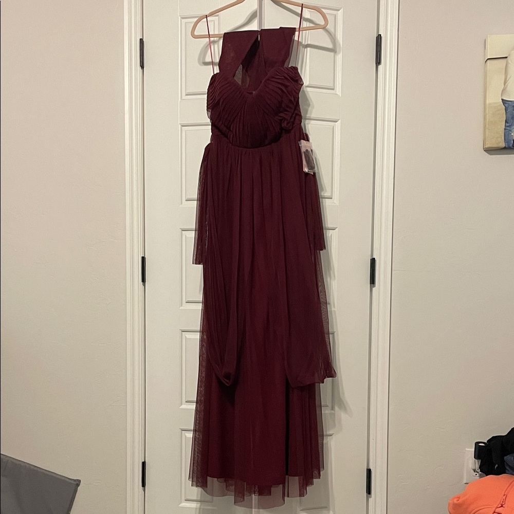 Elegant Burgundy Evening Gown